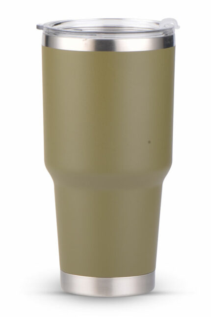 Nerezový termo pohár HARMONY o objemu 900 ml s rukojetí v zelené barvě