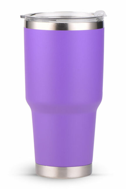Nerezový termo pohár HARMONY o objemu 900 ml s rukojetí v fialové barvě