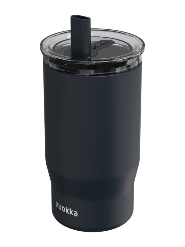 Quokka Mist - Termohrnek z nerezové oceli 720 ml s brčkem (černý)