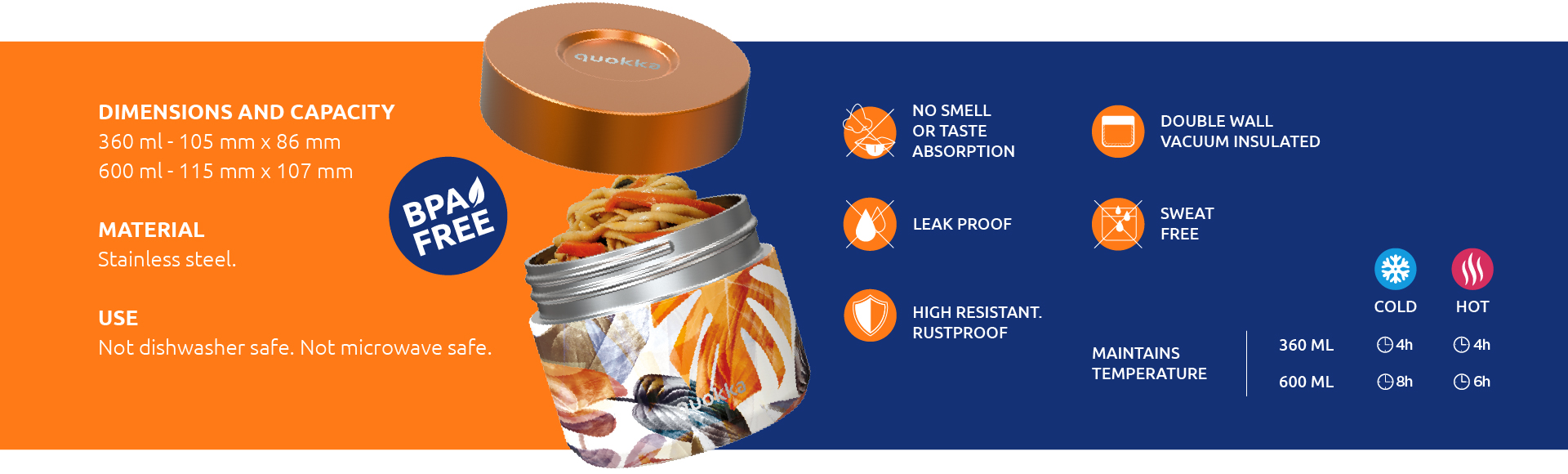 Quokka Whim Food Jar - Termoska na oběd / Obědová termoska 360 ml - Image 3