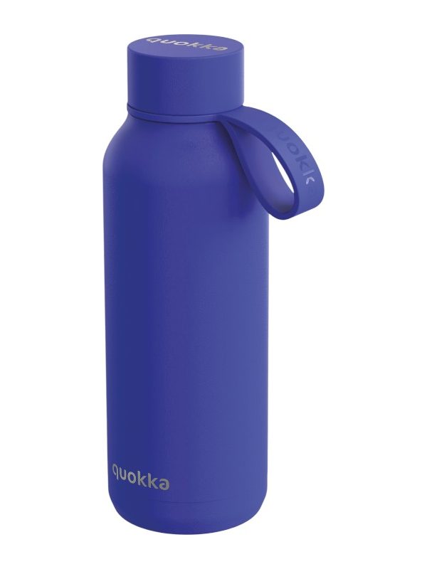 Quokka Solid s popruhem - termoska z nerezové oceli o objemu 510 ml s popruhem (tmavomodrá)
