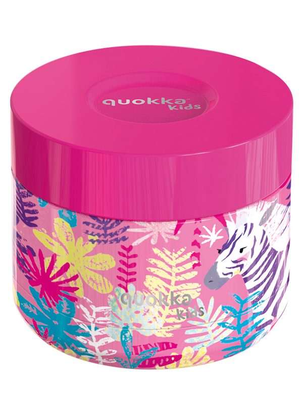 Dětská termoska Quokka Whim - termoska na oběd / obědová krabička pro děti 369 ml (zebry)
