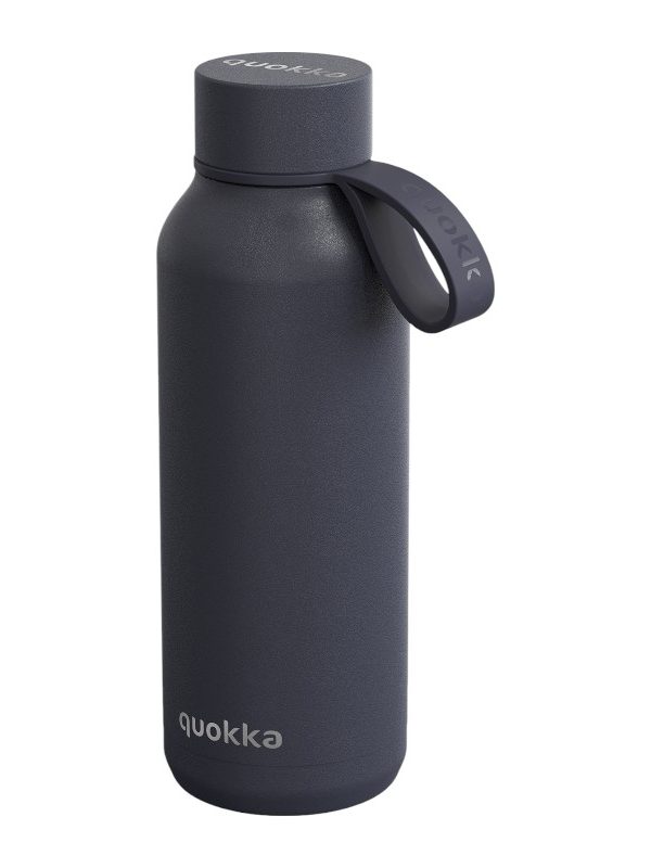 Quokka Solid s popruhem - termoska z nerezové oceli o objemu 510 ml s popruhem (břidlicová)