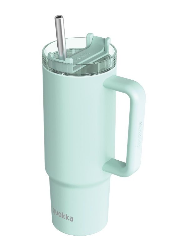 Quokka Stream - Termohrnek z nerezové oceli 950ml s brčkem (tyrkysový)