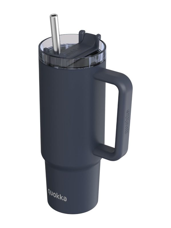 Quokka Stream - Termohrnek z nerezové oceli 950ml s brčkem (grafit)