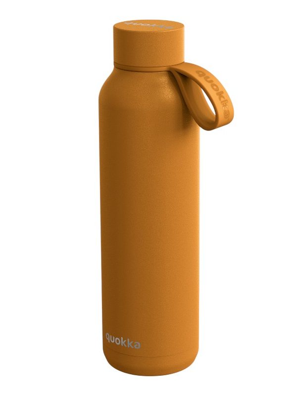 Quokka Solid s popruhem - termoska z nerezové oceli o objemu 630 ml s popruhem (hořčice)