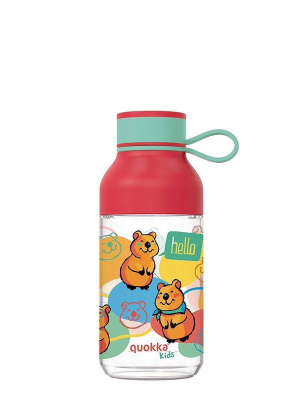 Quokka Ice Kids s popruhem - láhev na vodu ecozen 430 ml s popruhem (Happy Quokka)