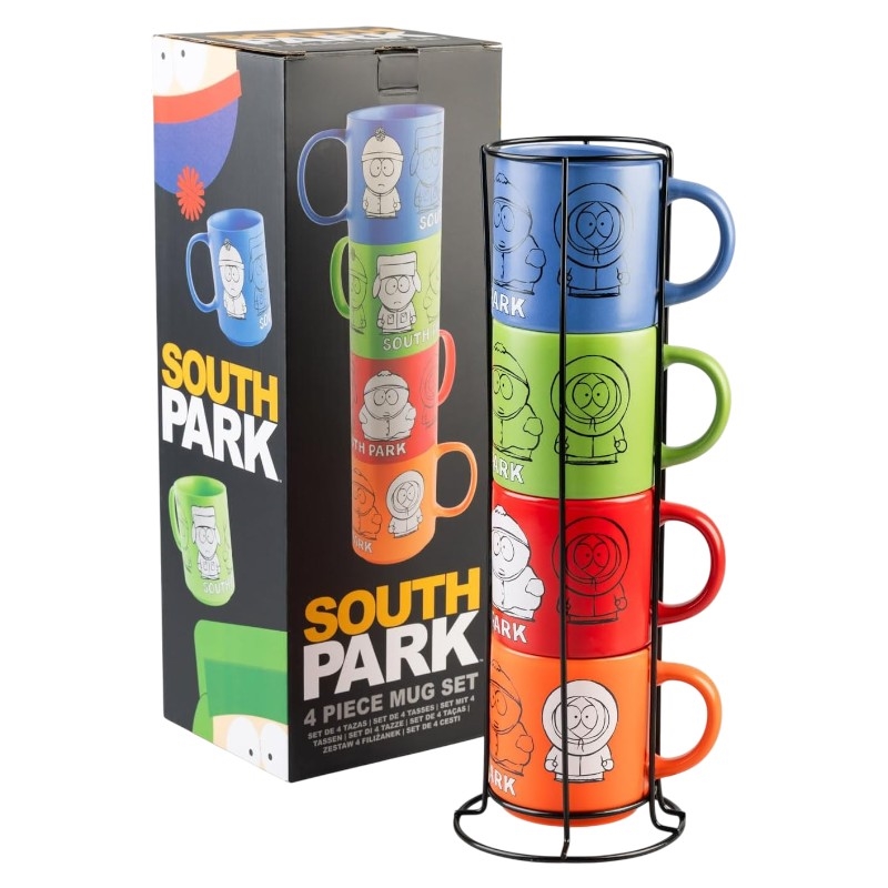 South Park - Sada 4 keramických hrnků se stojánkem 300 ml