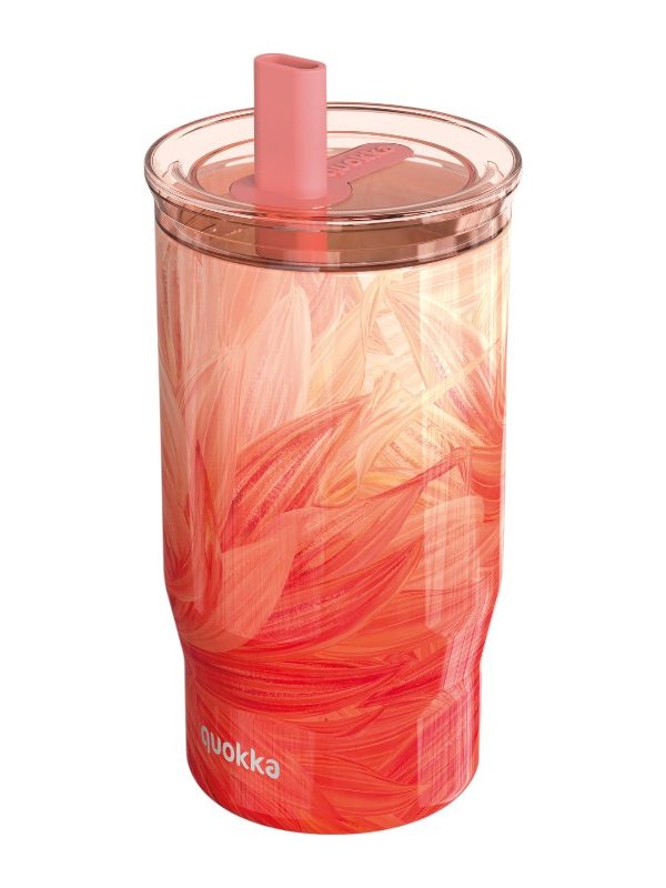 Quokka Mist - Termohrnek z nerezové oceli 720ml s brčkem (broskvové okvětní lístky)