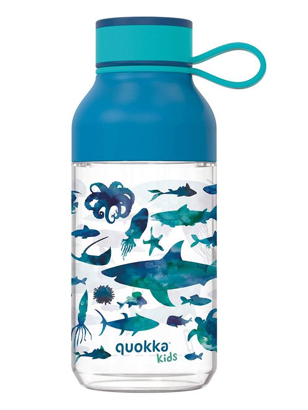 Quokka Ice Kids s popruhem - láhev na vodu ecozen 430 ml s popruhem (mořská zvířata)