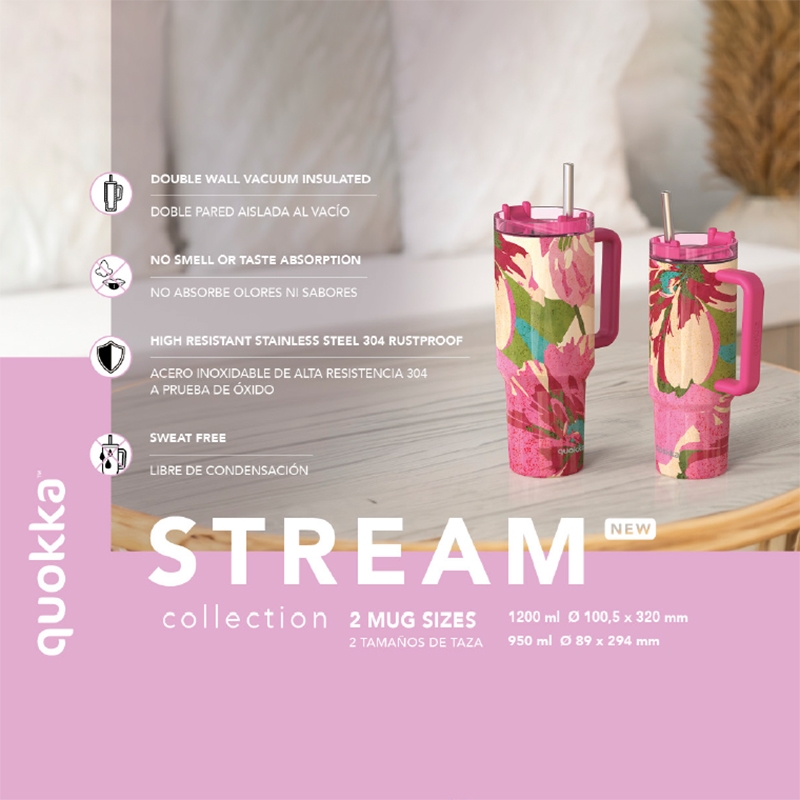 Quokka Stream - Termohrnek z nerezové oceli 1200ml s brčkem - Image 2