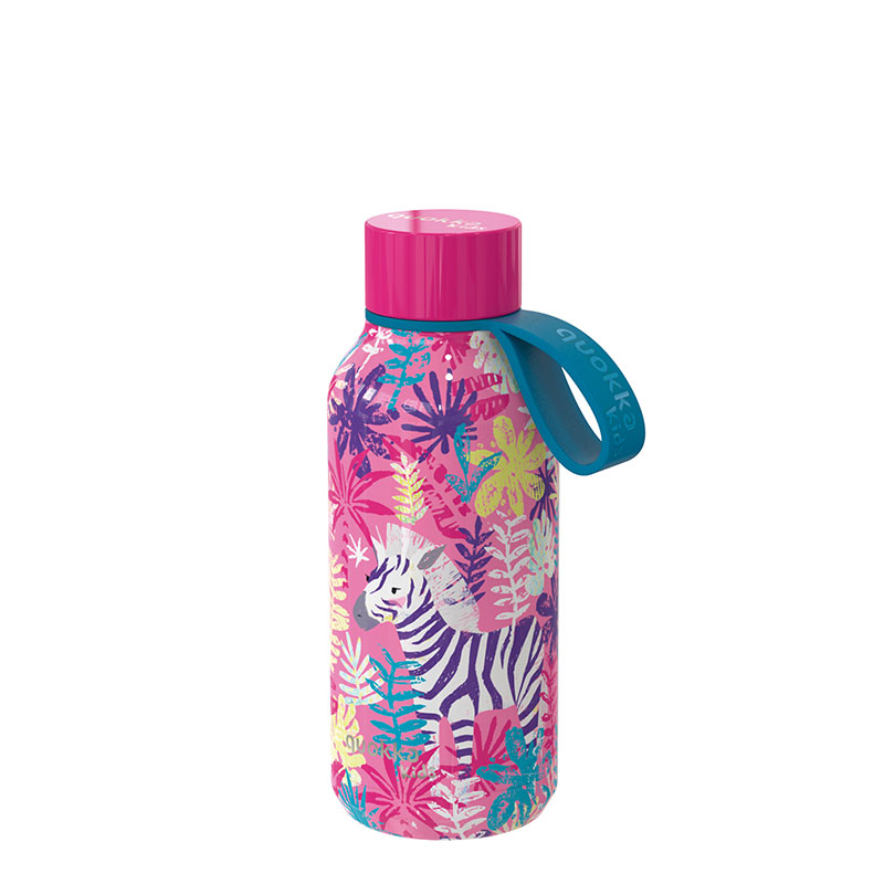 Quokka Solid Kids s popruhem - Termoláhev z nerezové oceli 330 ml s popruhem