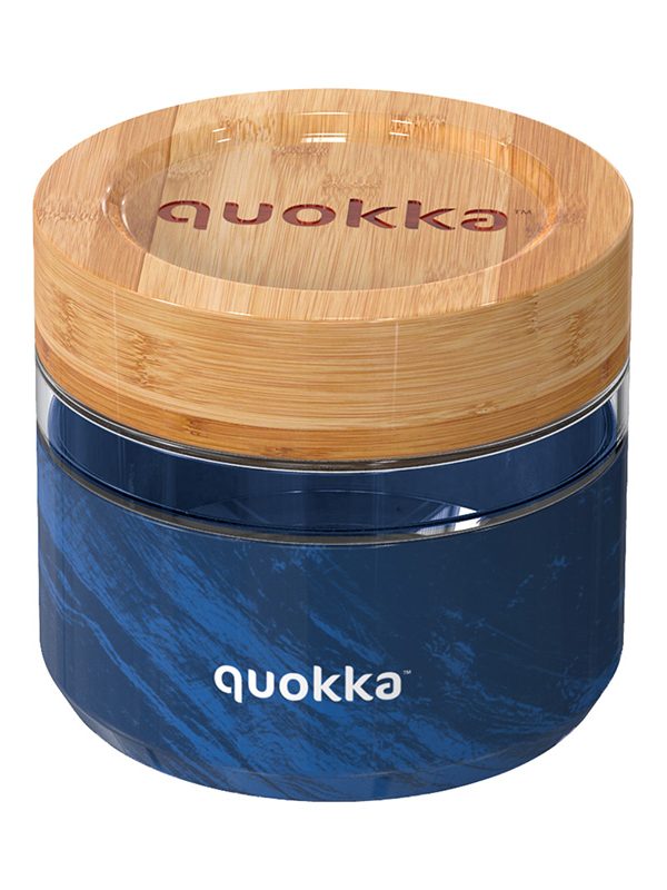 Quokka Deli Food Jar - Skleněná nádoba na potraviny / svačinový box 500 ml (dřevěná textura)