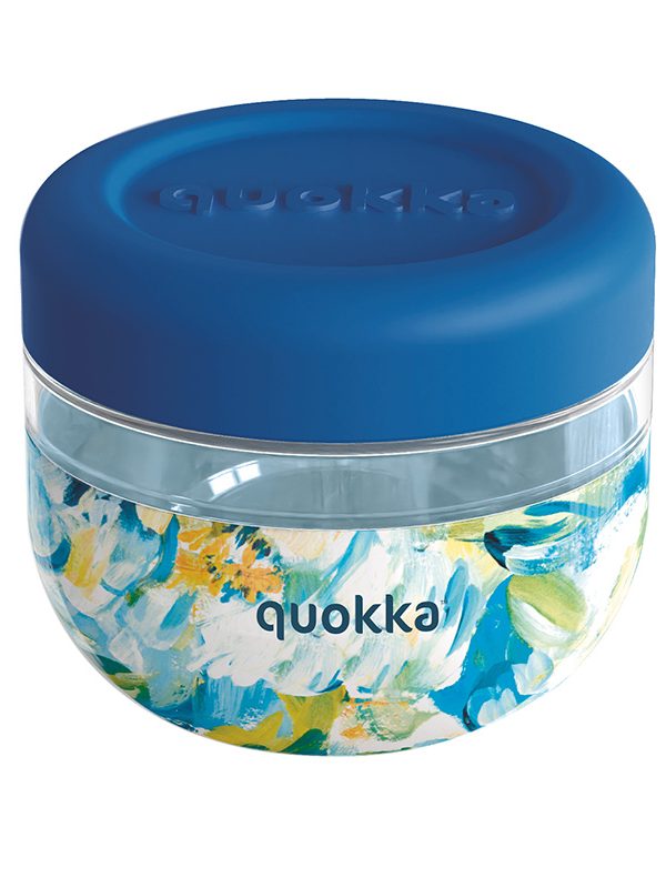 Quokka Bubble Food Jar - Nádoba na jídlo / Svačinový box 500 ml (Modré pivoňky)