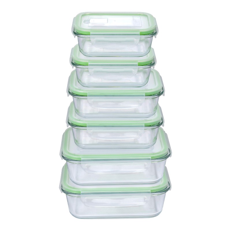 Alpina - Sada 6 skleněných nádob na potraviny s víkem, obědový box 370 ml / 640 ml / 1050 ml - Image 8