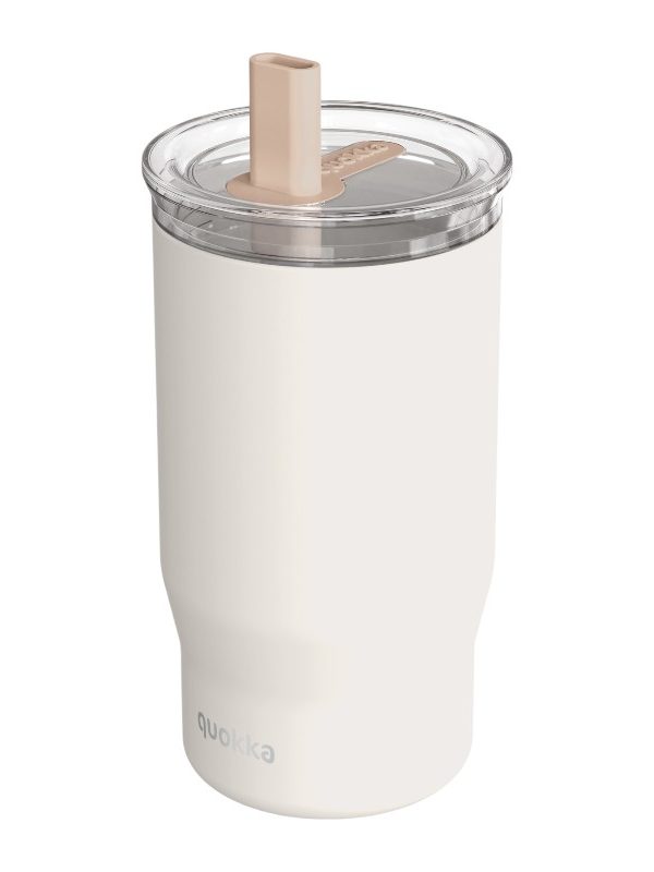 Quokka Mist - Termohrnek z nerezové oceli 720 ml s brčkem (slonovinová kost)