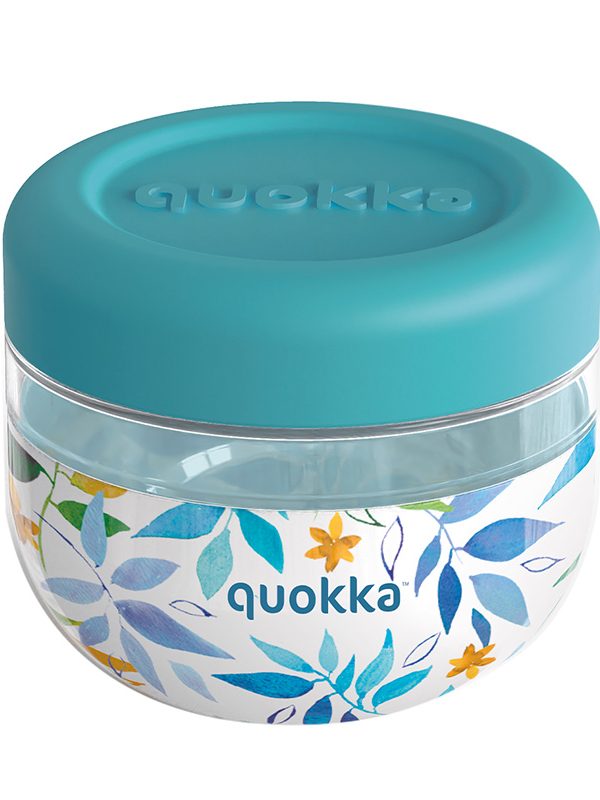 Quokka Bubble Food Jar - Nádoba na jídlo / Svačinový box 500 ml (Akvarelové listy)