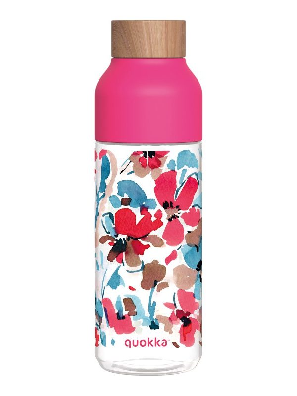 Quokka Ice - láhev na vodu ecozen 720 ml (červené květy)