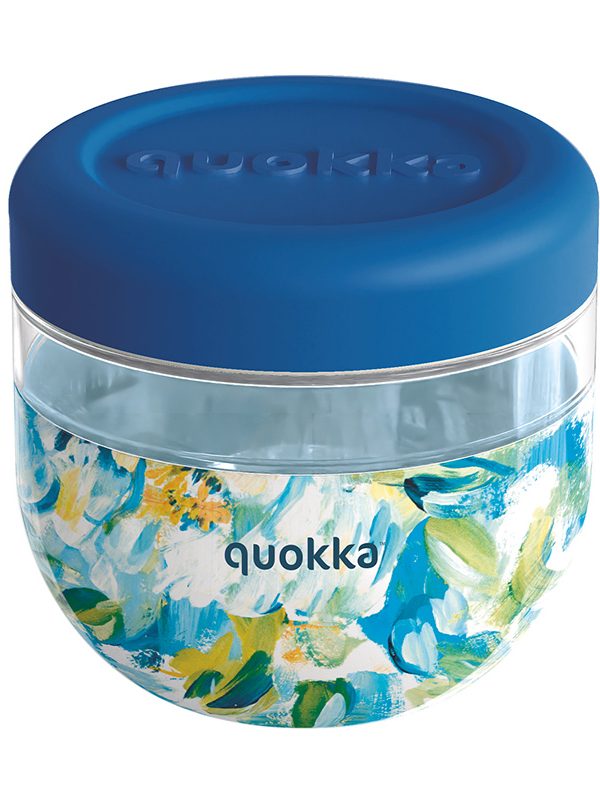 Quokka Bubble Food Jar - Nádoba na jídlo / Svačinový box 770 ml (Modré pivoňky)