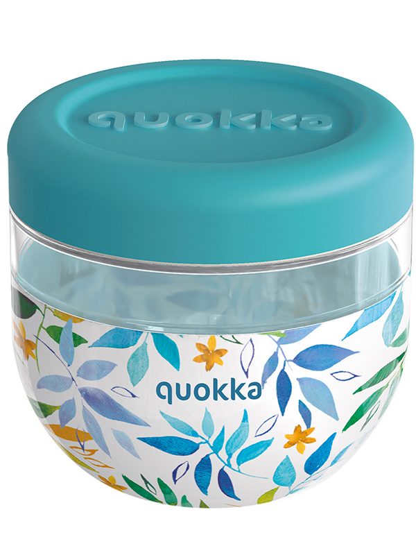 Quokka Bubble Food Jar - Nádoba na jídlo / Svačinový box 770 ml (Akvarelové listy)