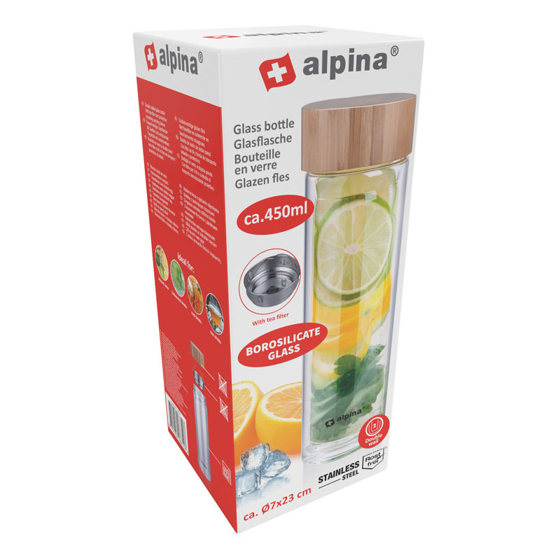 Alpina - Skleněná termo láhev (dvojitá stěna) 450 ml - Image 9