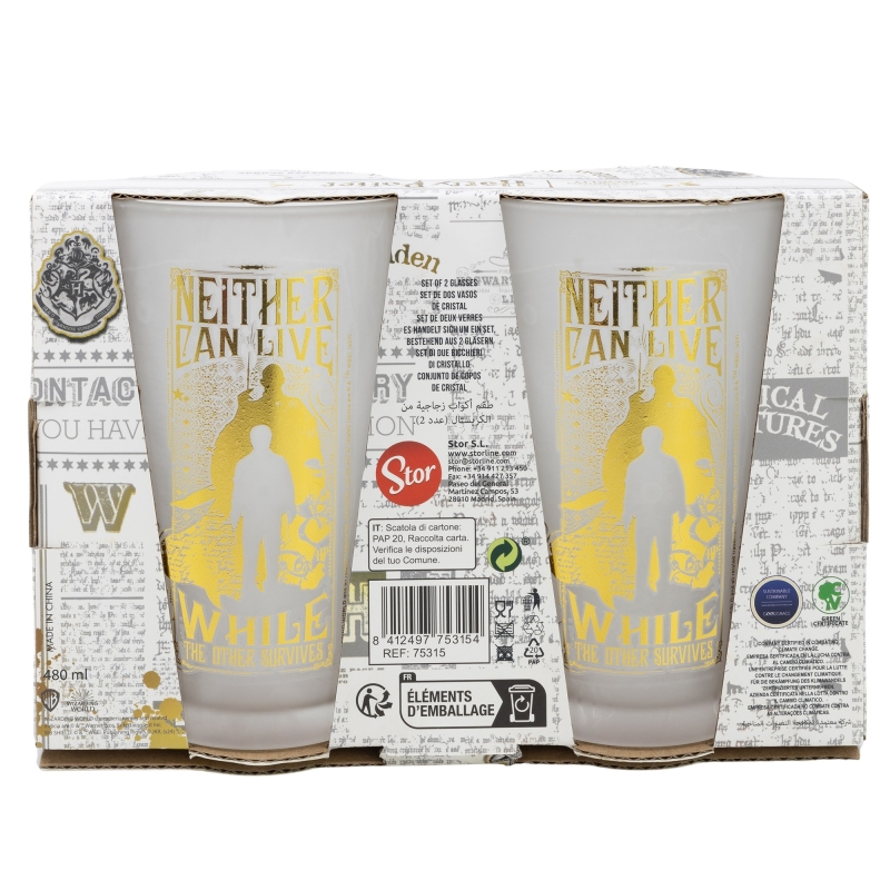 Harry Potter - Sada dvou sklenic v dekorativní krabičce z kolekce Zlatá magie 490 ml - Image 2